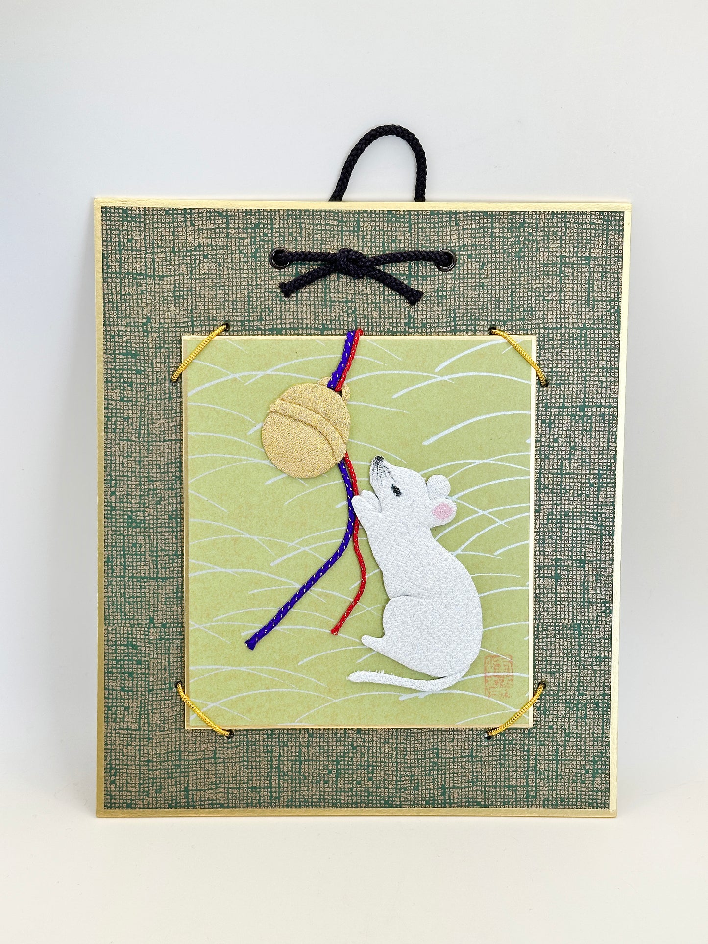 SHP196 - Zodiac Rat Shikishi in Nishijin-ori 西陣織