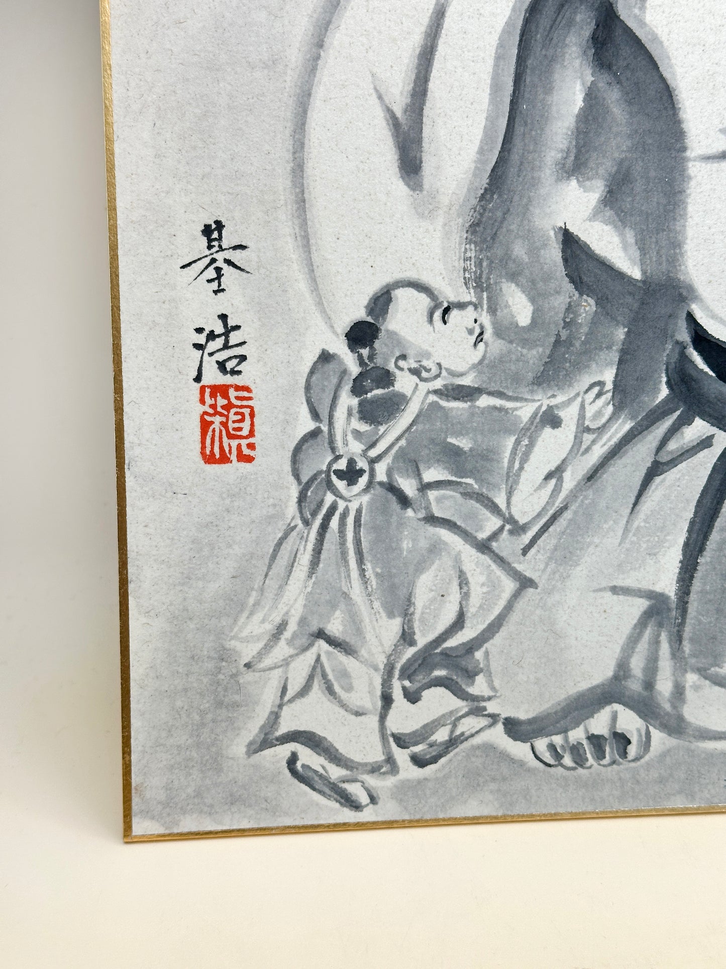 SHP200 - Shikishi Ink painting of Hotei 布袋