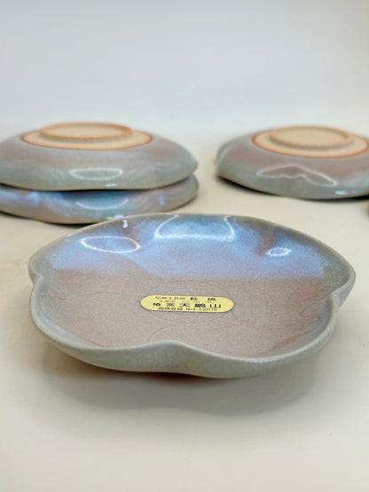 TB125 - Set of Hagi-yaki Plum Blossom Small Plates by Tenpōzan 天鵬山