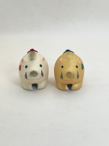CB316 - Yakushigama Boar Dorei Clay Bells 薬師窯