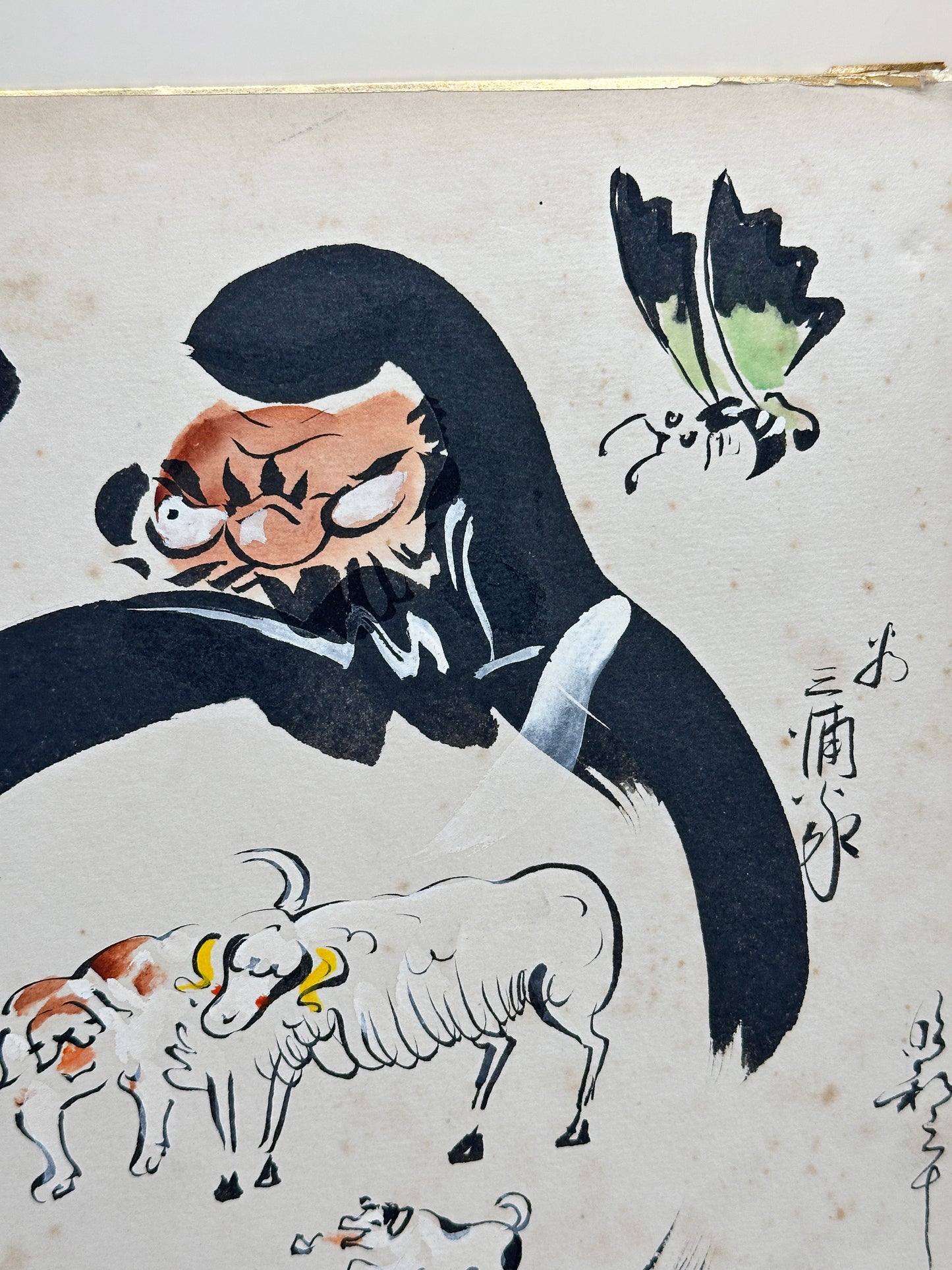 SHP206 - Shikishi – Daruma and Animals by Gashū 雅秀