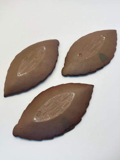 TB252 - Tanba-yaki Leaf Plates Set 丹波立杭焼