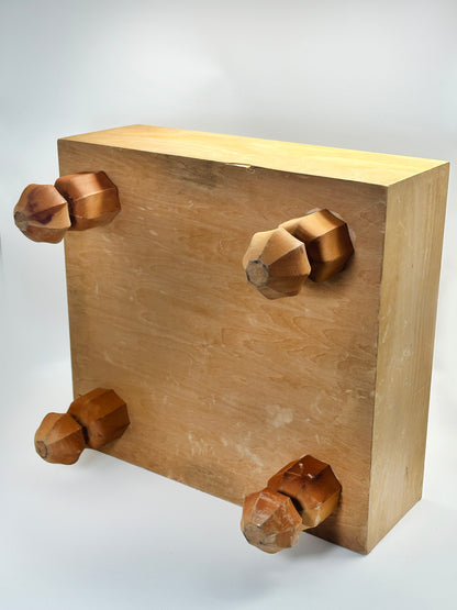 TB133 - Vintage Japanese Go Set – Solid Wood Goban with Go Bowls & Stones