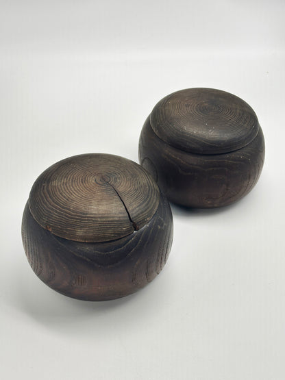 TB133 - Vintage Japanese Go Set – Solid Wood Goban with Go Bowls & Stones