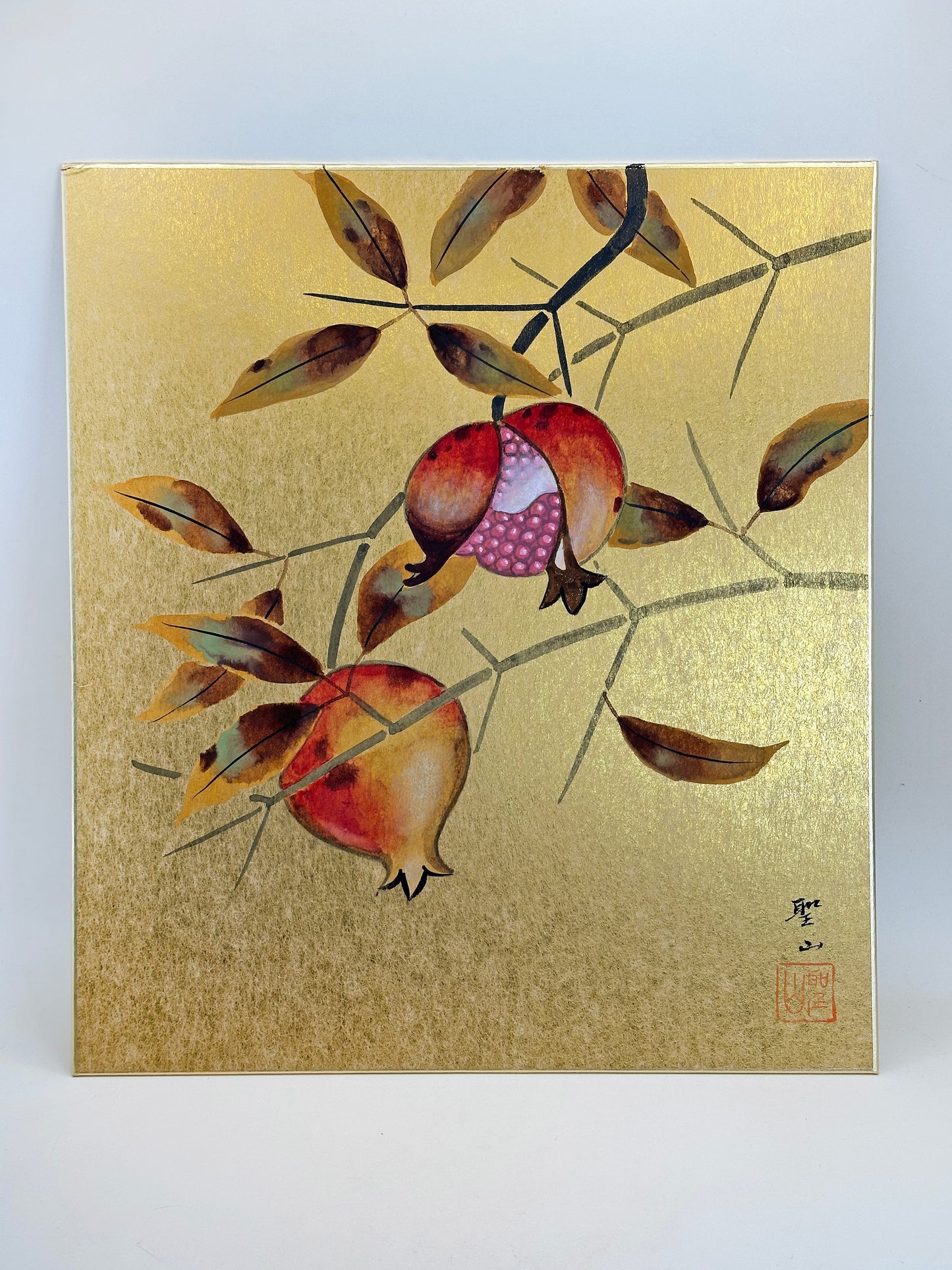 SHP208 - Set of Three Shikishi by 葛谷聖山 (Kuzuya Seizan)