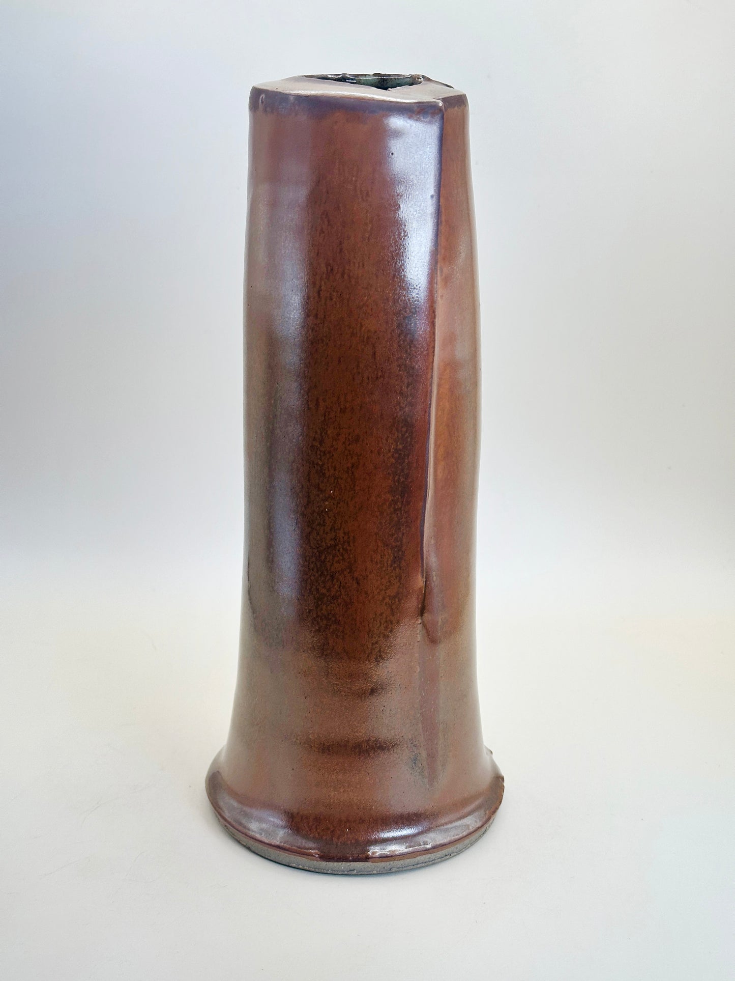 TB137 - Handmade Kakiji (Persimmon-Glaze) Vase 「屏」by Kenichi Iwase 岩瀬健一