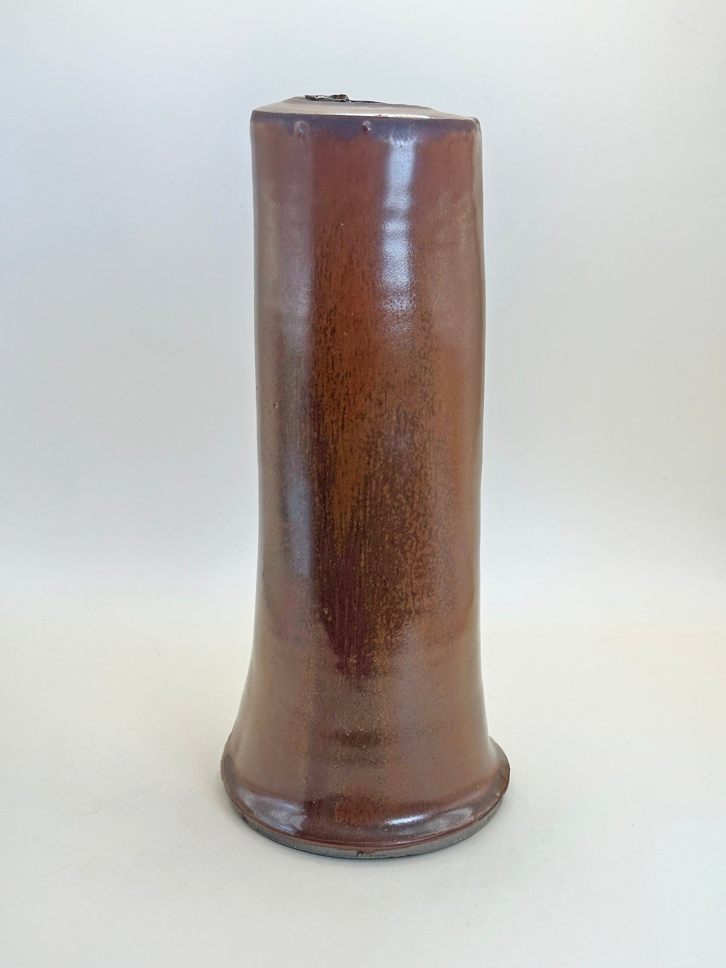 TB137 - Handmade Kakiji (Persimmon-Glaze) Vase 「屏」by Kenichi Iwase 岩瀬健一