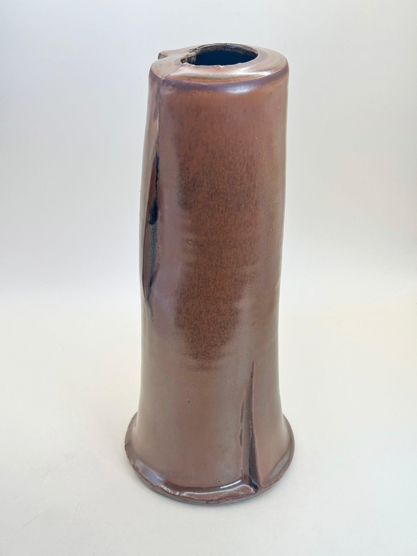 TB137 - Handmade Kakiji (Persimmon-Glaze) Vase 「屏」by Kenichi Iwase 岩瀬健一