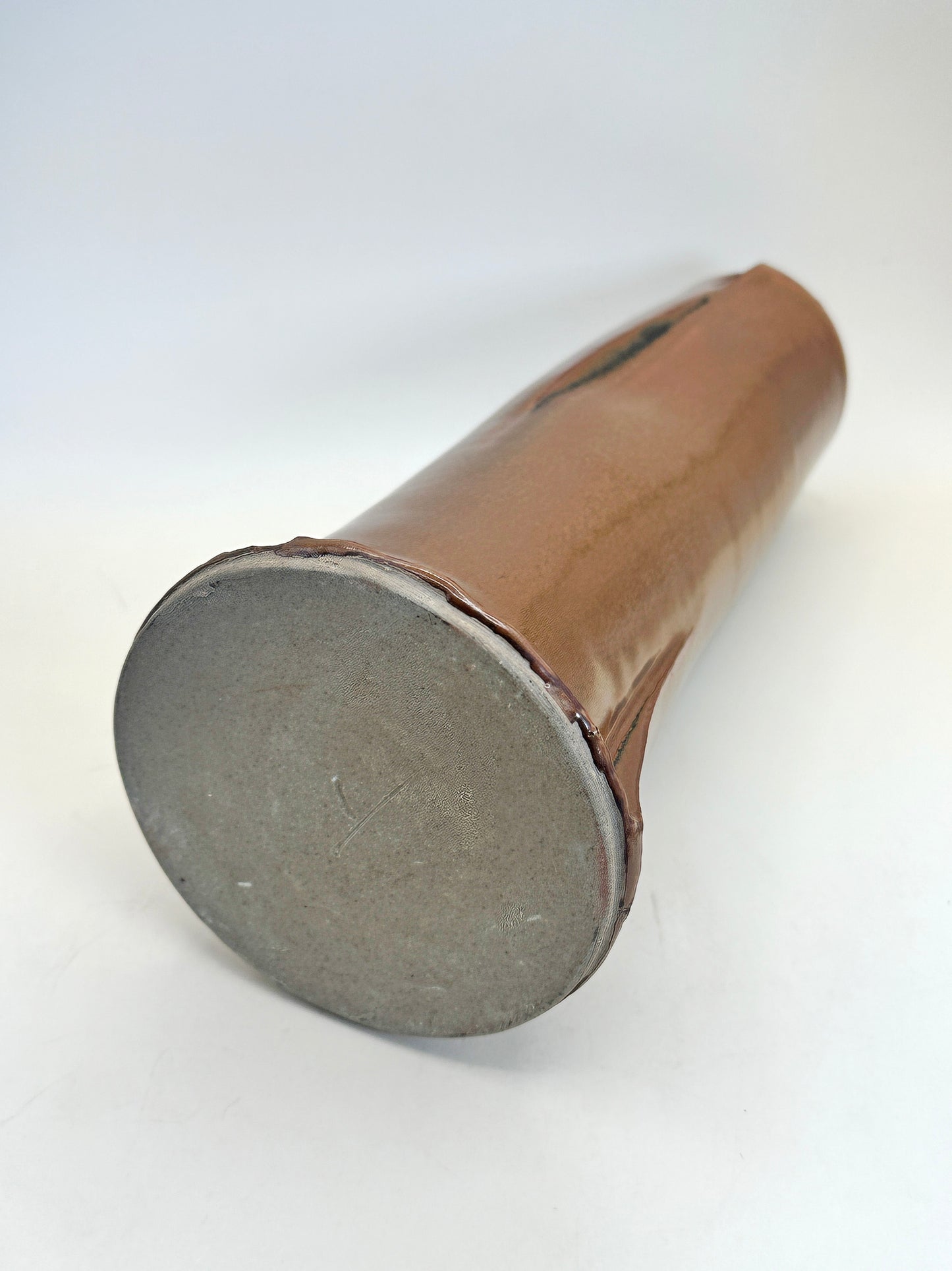 TB137 - Handmade Kakiji (Persimmon-Glaze) Vase 「屏」by Kenichi Iwase 岩瀬健一