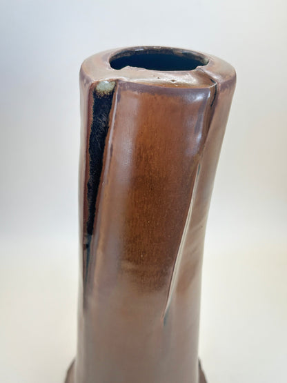 TB137 - Handmade Kakiji (Persimmon-Glaze) Vase 「屏」by Kenichi Iwase 岩瀬健一