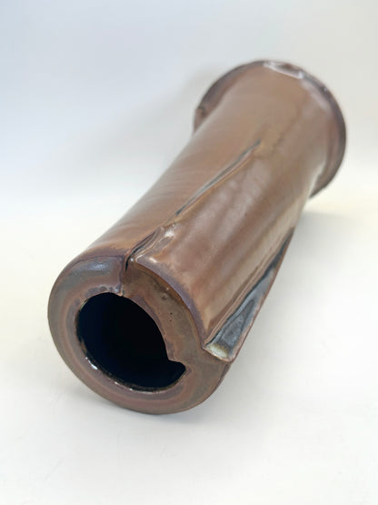 TB137 - Handmade Kakiji (Persimmon-Glaze) Vase 「屏」by Kenichi Iwase 岩瀬健一