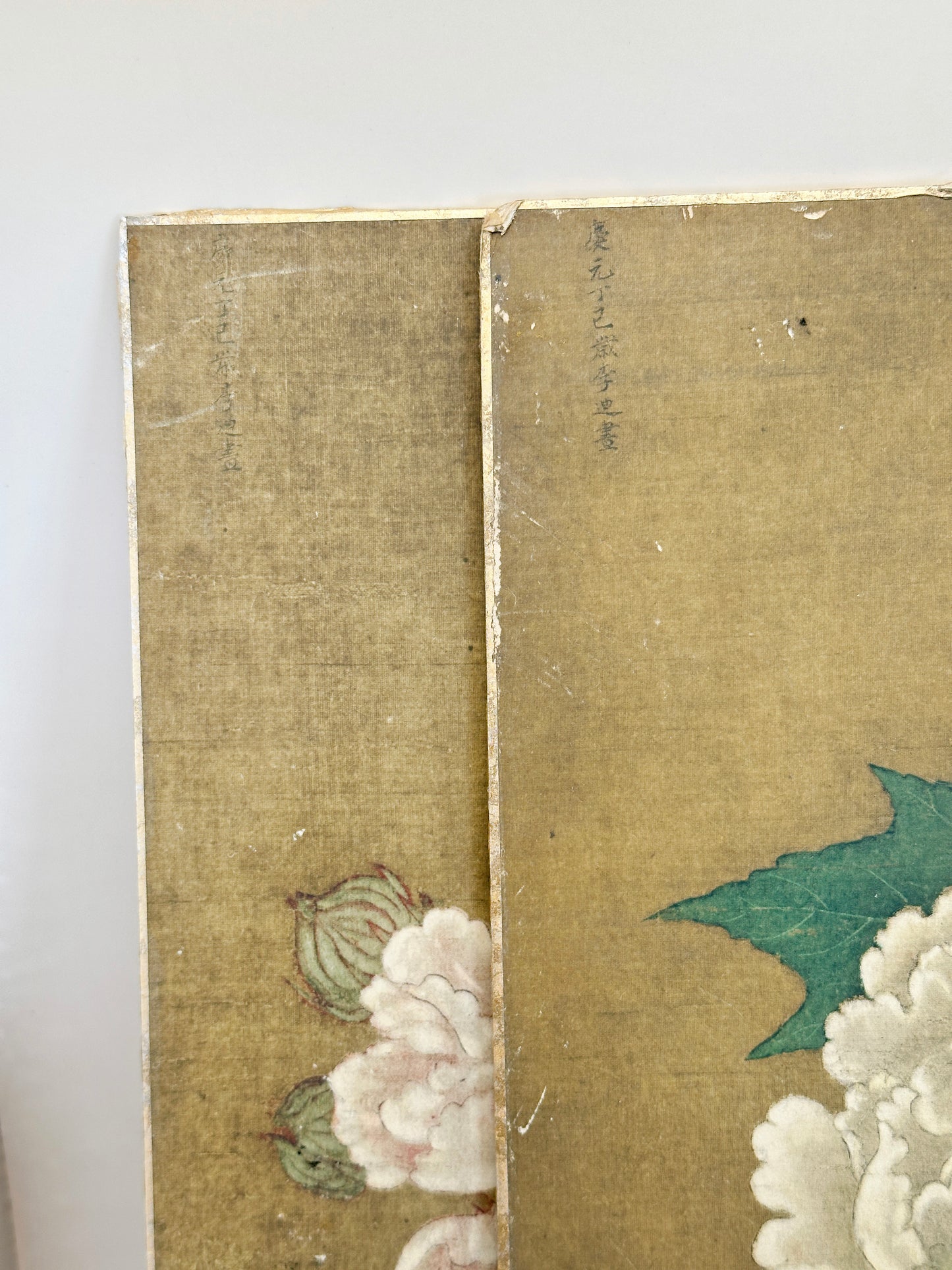 SHP210 - Vintage Shikishi Print — Red and White Cotton Roses by Li Di 李迪