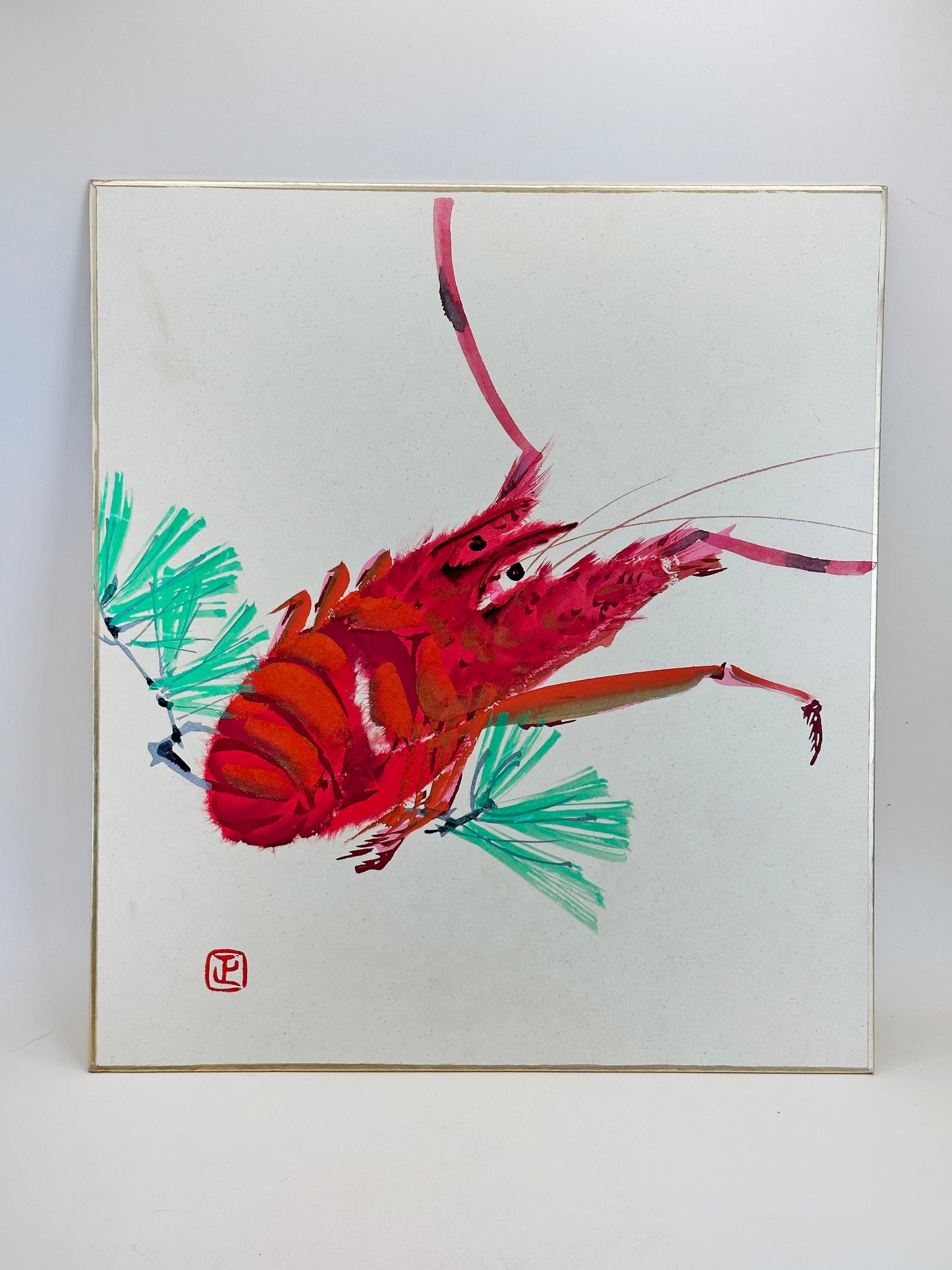 SHP212 - Shikishi Artwork – 伊勢海老 Ise-ebi (Japanese Spiny Lobster)
