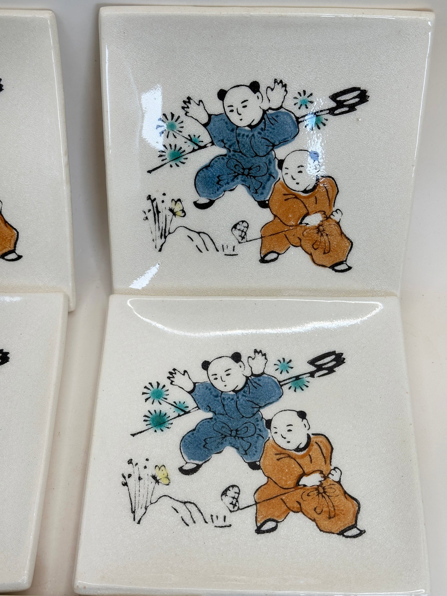 TB142 - Set of Japan Small Plate Akazu-yaki 赤津焼