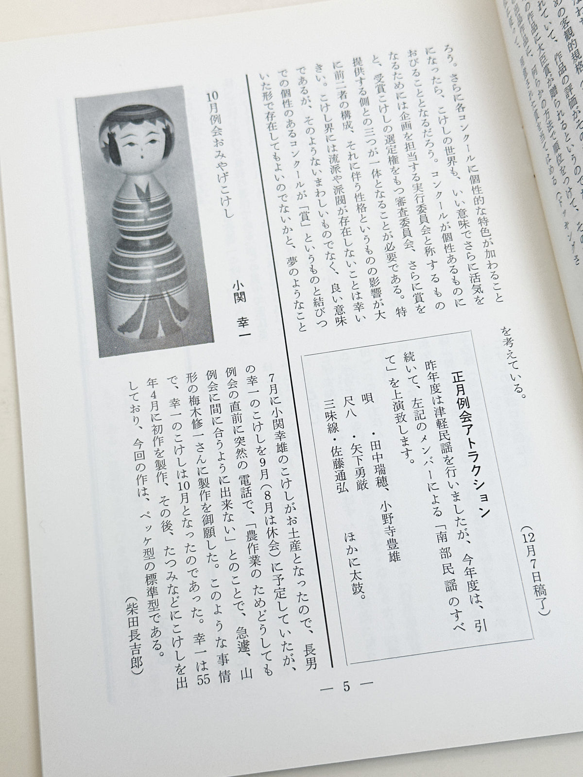 KT31 - Kokeshi Techō No. 274 — January 1984