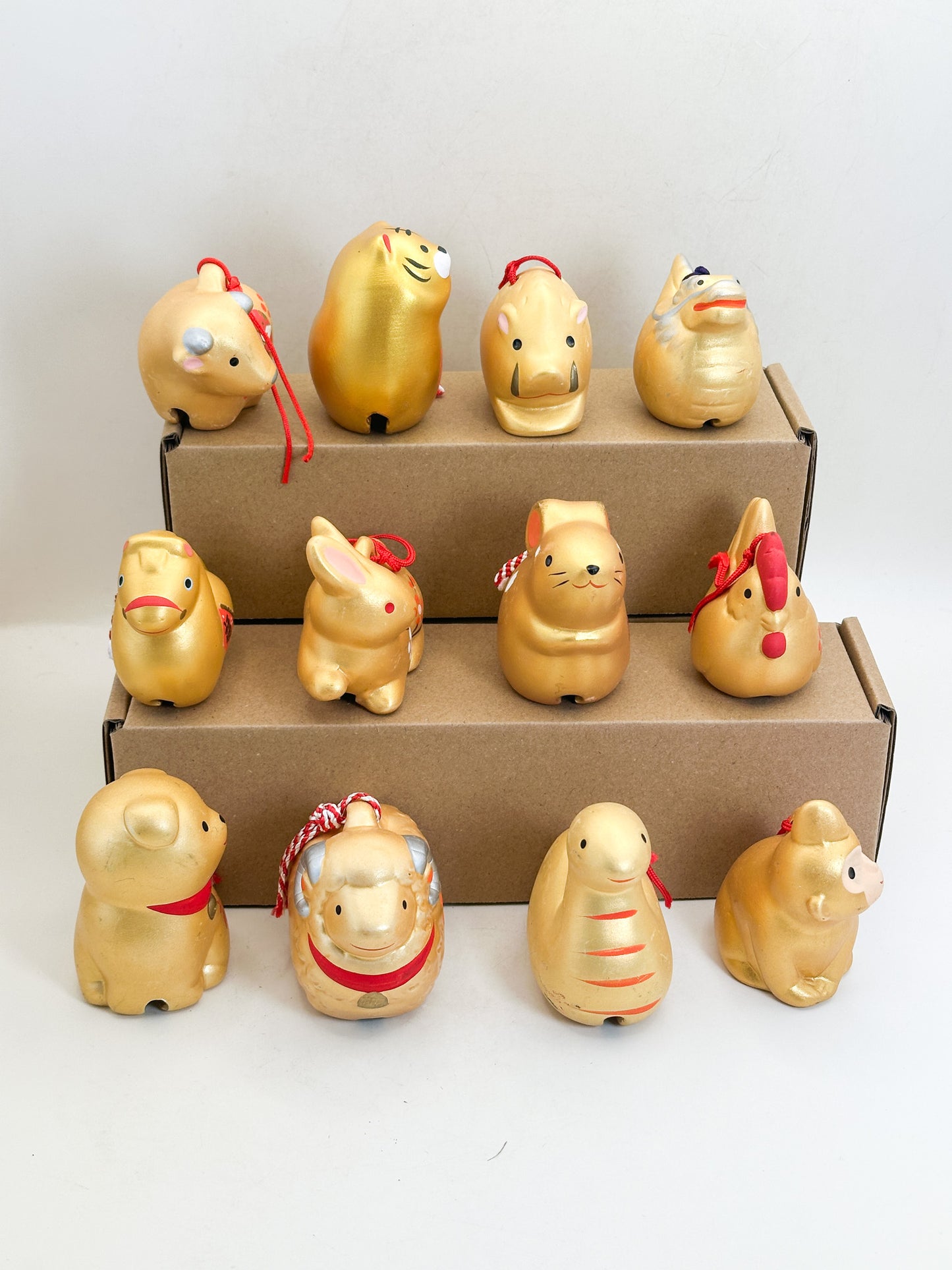 CB325 - 12 Zodiac Dorei Clay Bells by Yakushigama 薬師窯
