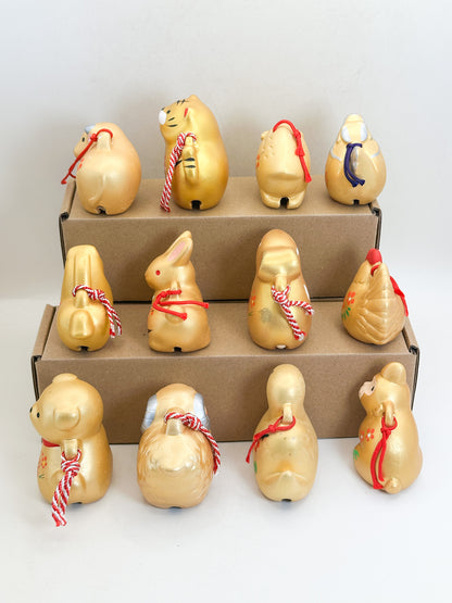 CB325 - 12 Zodiac Dorei Clay Bells by Yakushigama 薬師窯