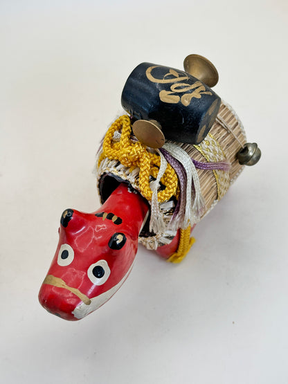 FT288 - Hariko Akabeko – Papier mâché vache rouge 赤べこ
