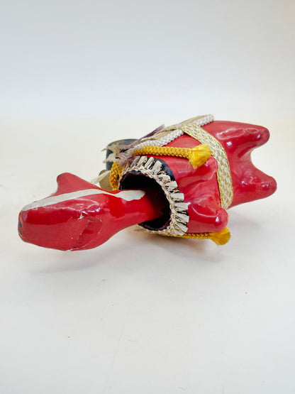 FT288 - Hariko Akabeko – Papier mâché vache rouge 赤べこ
