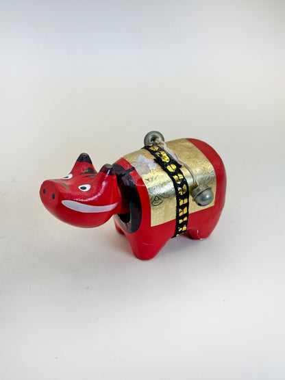 FT289 - Hariko Akabeko – Papier mâché vache rouge 赤べこ