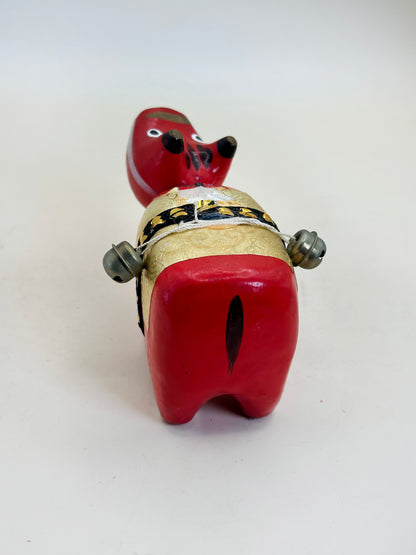FT289 - Hariko Akabeko – Papier mâché vache rouge 赤べこ