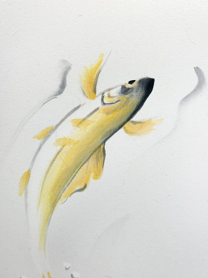 SHP217 - Shikishi japonais représentant un poisson bondissant