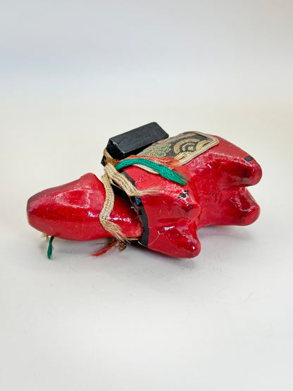 FT297 - Hariko Akabeko – Papier mâché vache rouge 赤べこ