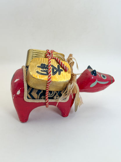 FT582 - Hariko Akabeko – Red Cow Paper Mache 赤べこ