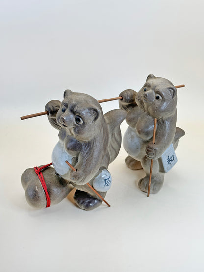 FT302 - Ensemble de figurines Shigaraki-yaki Tanuki 夫婦和合