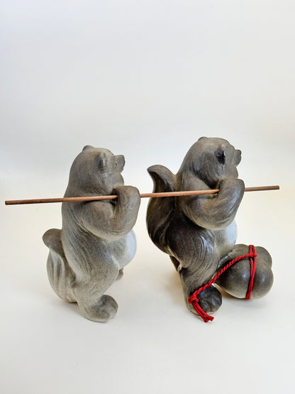 FT302 - Ensemble de figurines Shigaraki-yaki Tanuki 夫婦和合