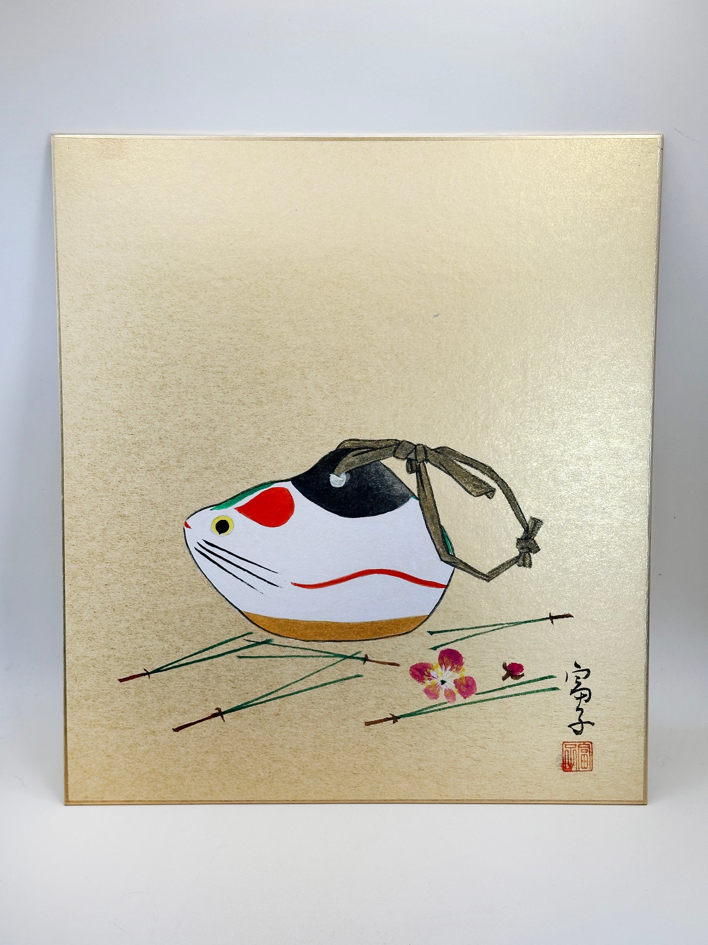 SHP223 - Shikishi peint à la main de Nogomi Ningyō のごみ人形