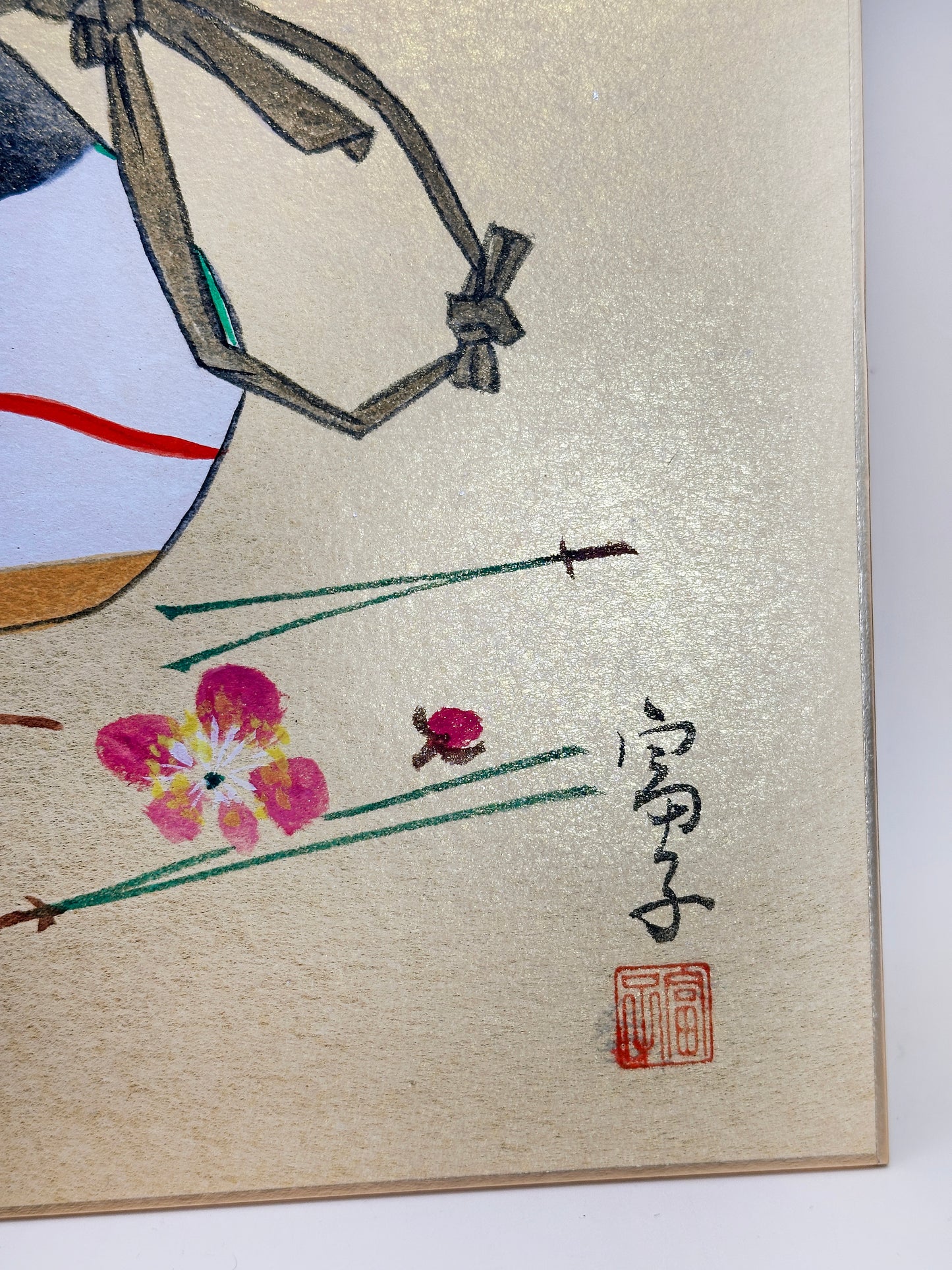 SHP223 - Shikishi peint à la main de Nogomi Ningyō のごみ人形