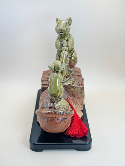 FT309 - Shigaraki-yaki Zodiac Rat Figurine by Tōsen 信楽焼