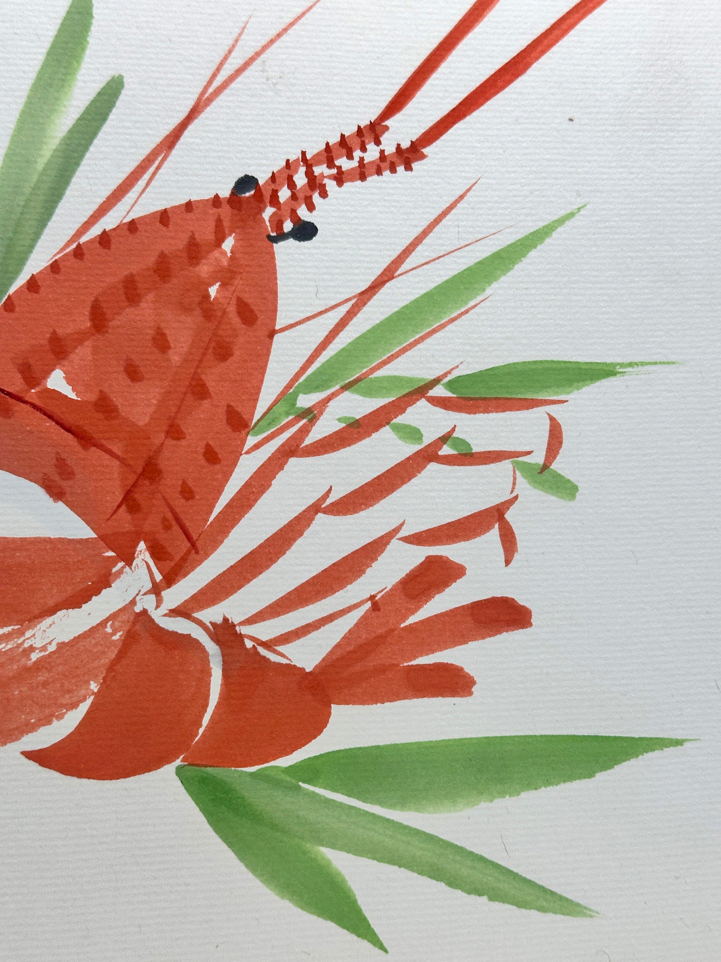 SHP224 - Œuvre sur shikishi – Ise-ebi 伊勢海老