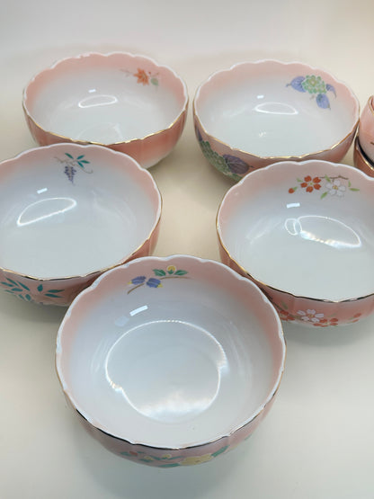TB155 - Arita-yaki Pink bowl set 有田焼 親子鉢