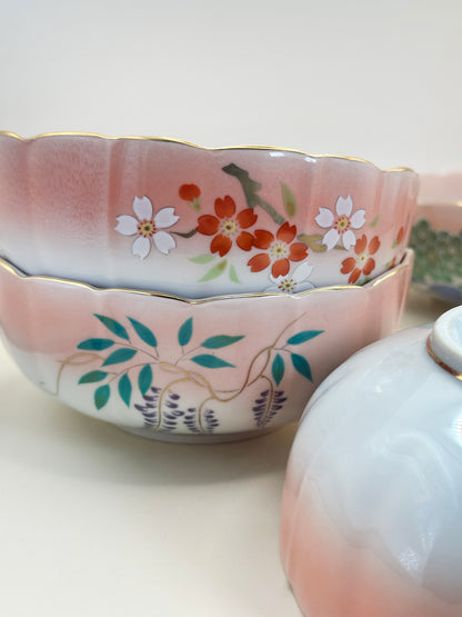 TB155 - Arita-yaki Pink bowl set 有田焼 親子鉢