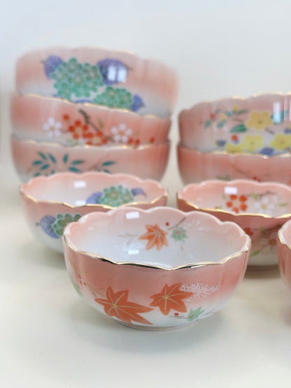 TB155 - Arita-yaki Pink bowl set 有田焼 親子鉢