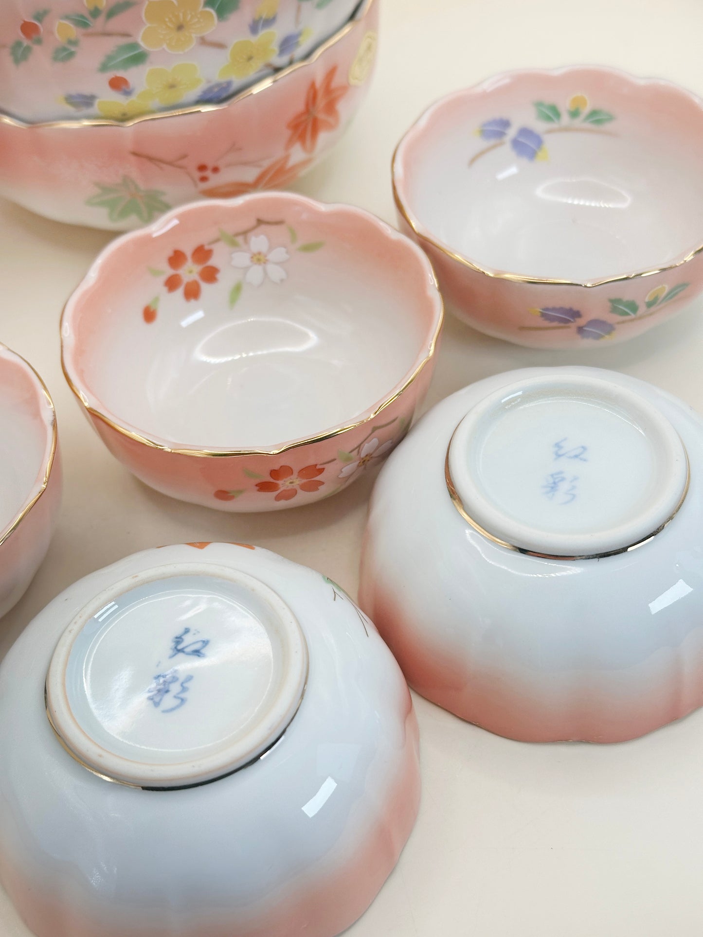 TB155 - Arita-yaki Pink bowl set 有田焼 親子鉢