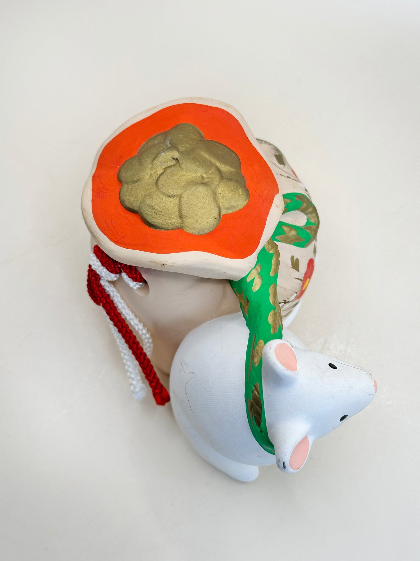 CB157 - Japon Dorei Clochette en argile de rat 鼠 土鈴