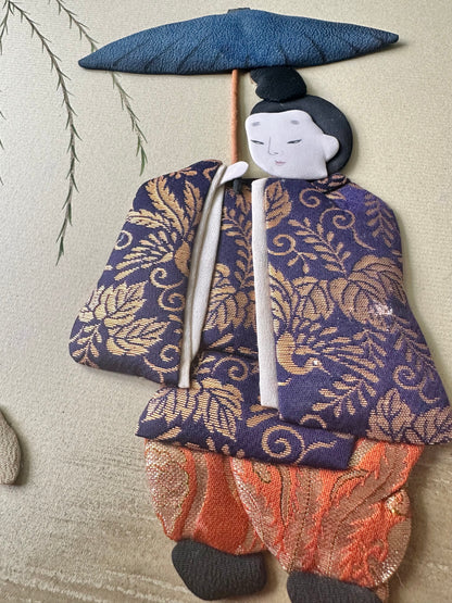 SHP000 - Shikishi Nobleman avec parapluie et grenouille 帰る