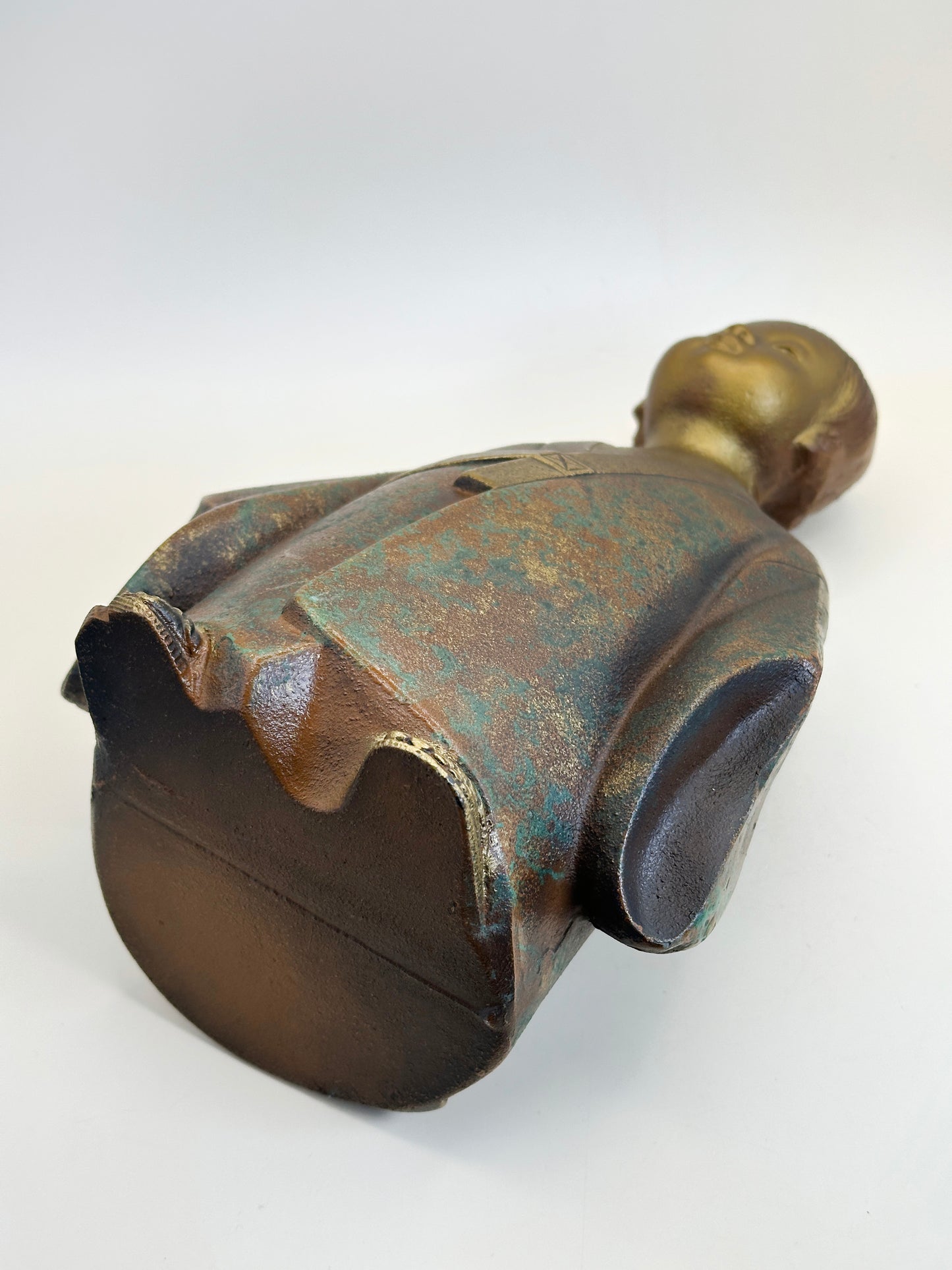 FT316 - Cast Iron Sculpture of Muga Dōji by Yone Jiichi 米治一