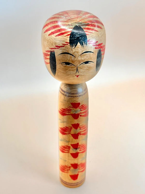K25041 - Traditional Togatta kokeshi by Nobuo Agatsuma 我妻信雄