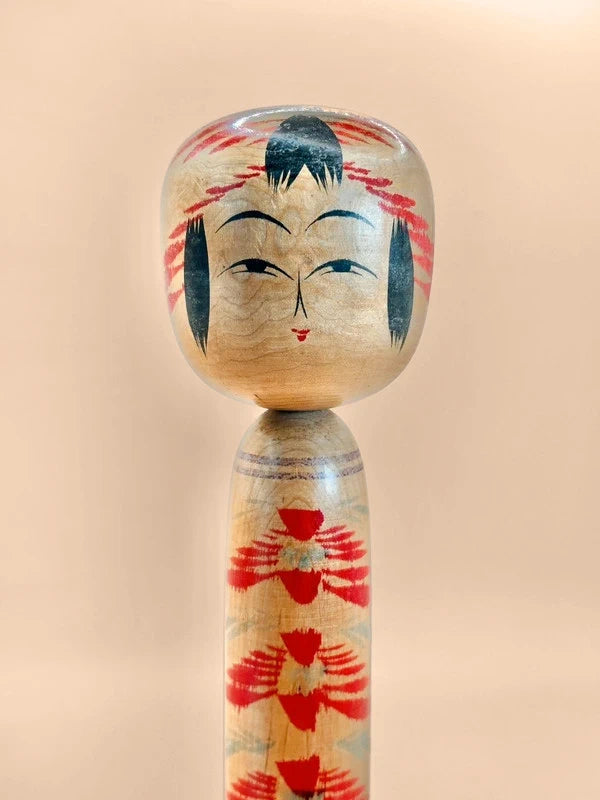 K25041 - Traditional Togatta kokeshi by Nobuo Agatsuma 我妻信雄