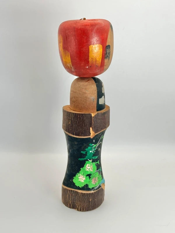 K25021 - Poupée Kokeshi vintage à tête de pomme