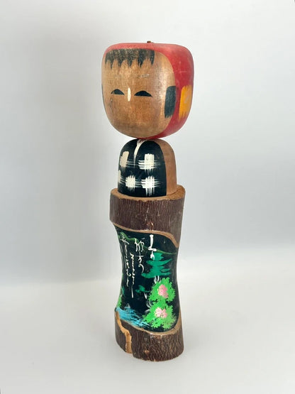 K25021 - Poupée Kokeshi vintage à tête de pomme