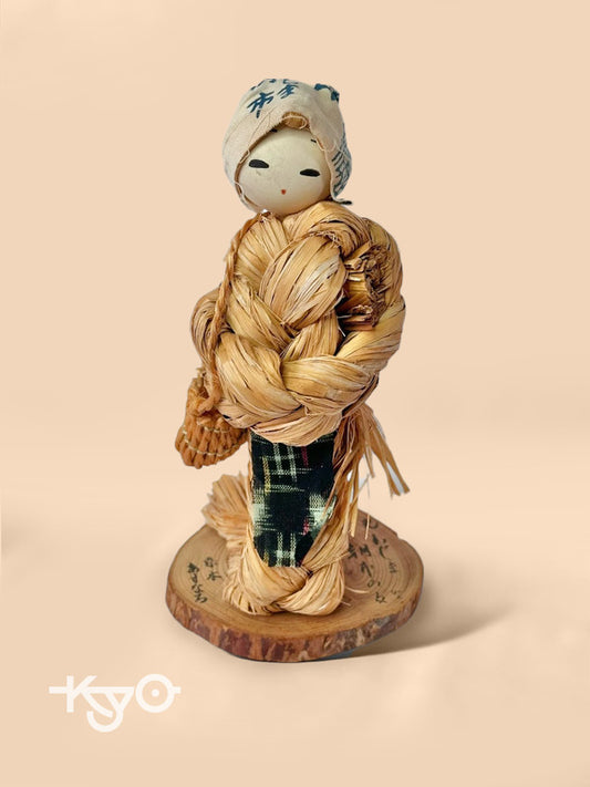 FT51 - Japanese straw doll kokeshi folk toy