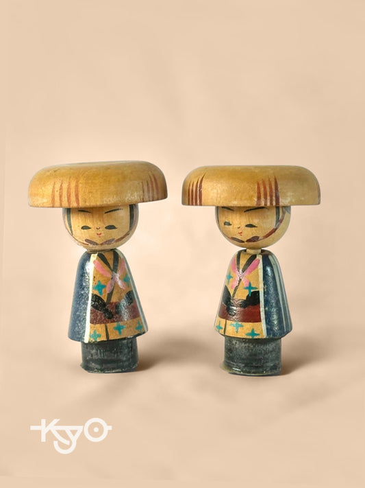 SK015 - Kokeshi Wooden Doll Fishermen