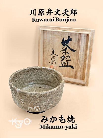 TC36 - Rustic Mikamo-yaki Chawan by Kawarai Bunjiro みかも焼