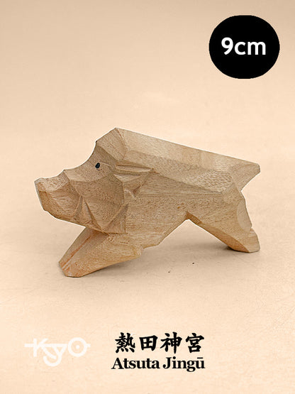 FT461 - Sculpture sur bois zodiaque Sanglier Atsuta Jingū 熱田神宮