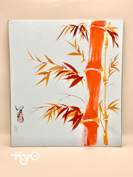 SHP01 - Red bamboo Shikishi drawing card